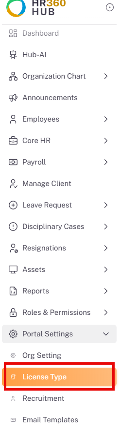 License Management module now visible in the sidebar after permissions have been configured and the page refreshed